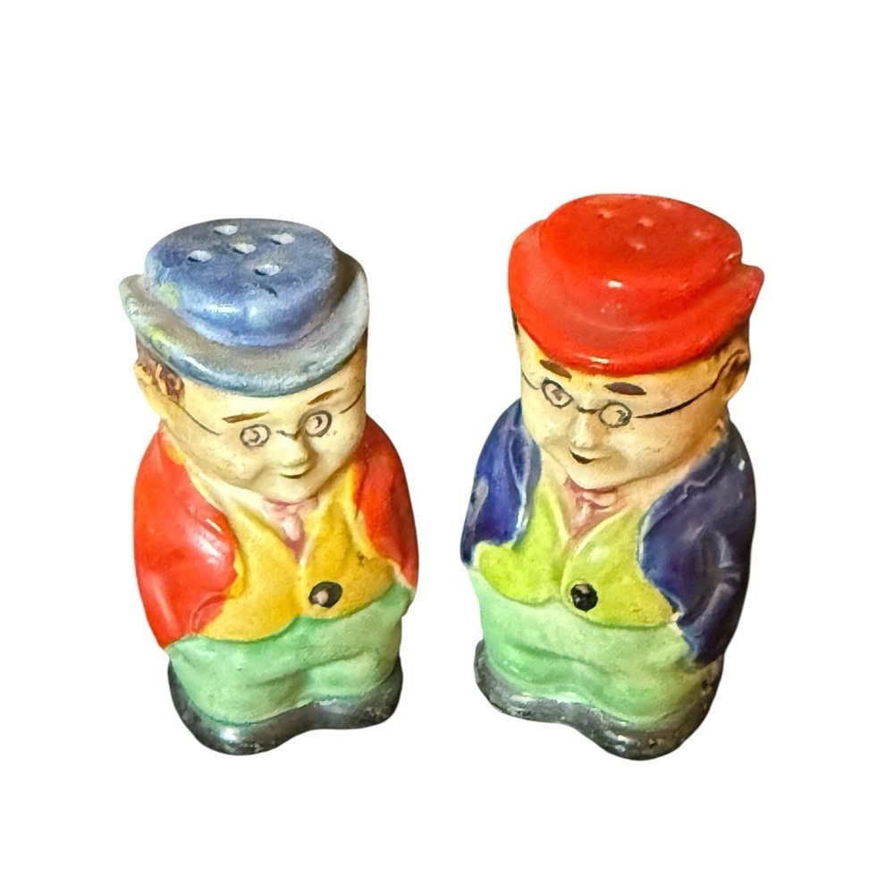 Vintage Men with‎ Glasses Salt & Pepper Shakers Japan